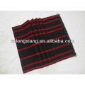 Mens Fashion Black Red Stripes Silk Jacquard Neckchief